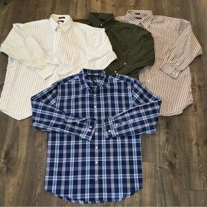 LOT OF 4 Men's Tommy Hilfiger Chaps Dress Shirts 2XL / XXL TTG Long Sleeve Work